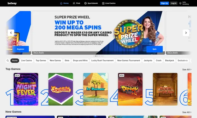 Betway promotions page on desktop, captured August 2026