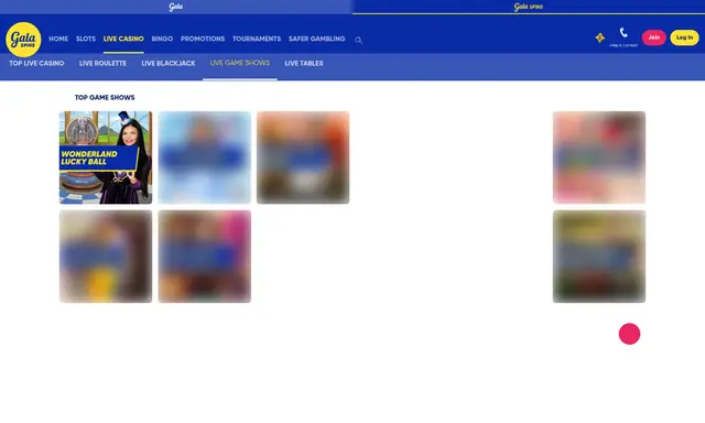 Gala Bingo slots lobby on desktop, captured August 2026