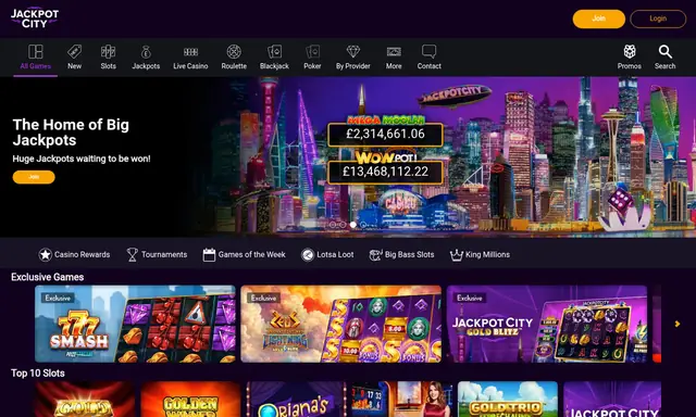 Jackpot City promotions page on desktop, captured August 2026