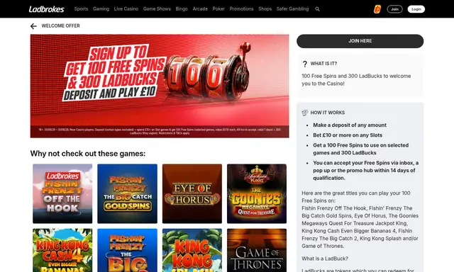 Ladbrokes homepage on desktop, captured August 2026