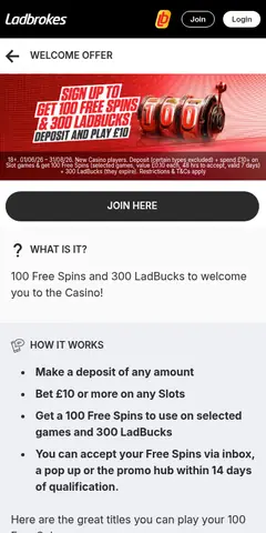 Ladbrokes mobile site, captured August 2026
